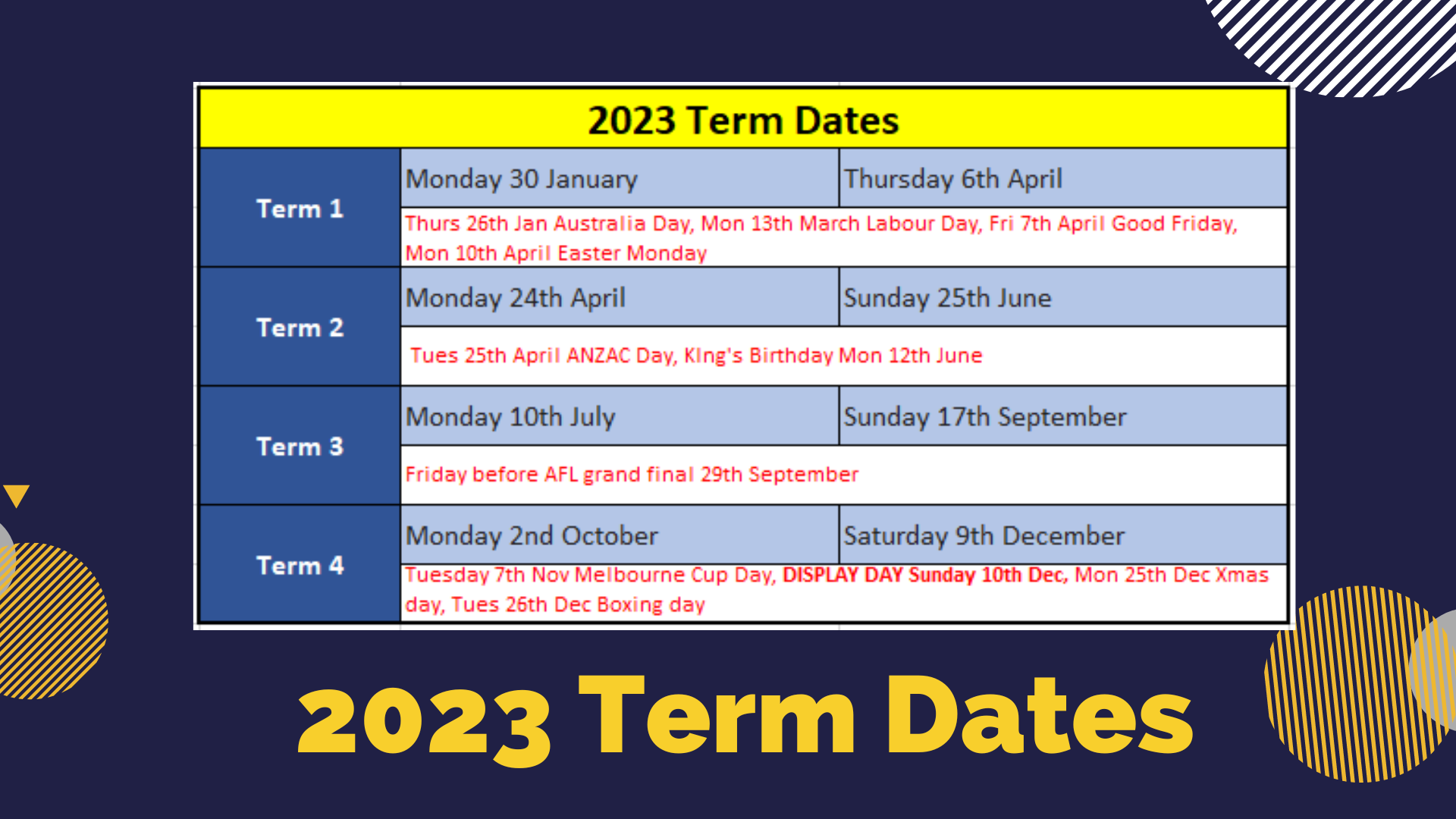 2024 Term Dates BTYC Gymnastics